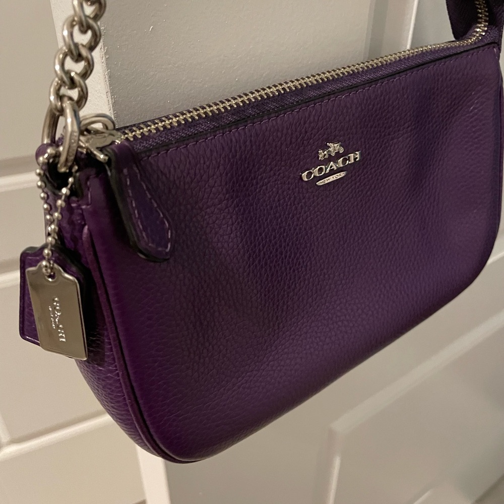 Purple leather small Coach purse